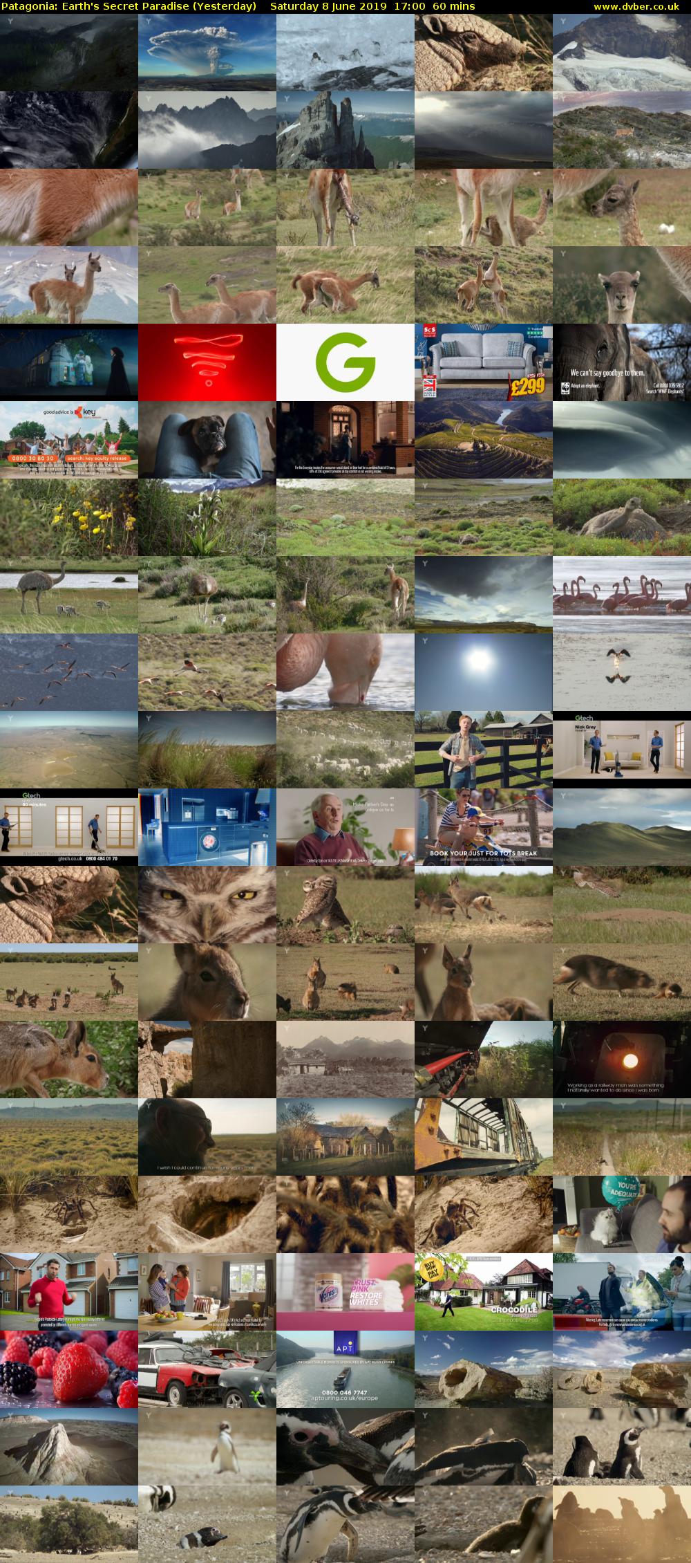 Patagonia: Earth's Secret Paradise (Yesterday) Saturday 8 June 2019 17:00 - 18:00