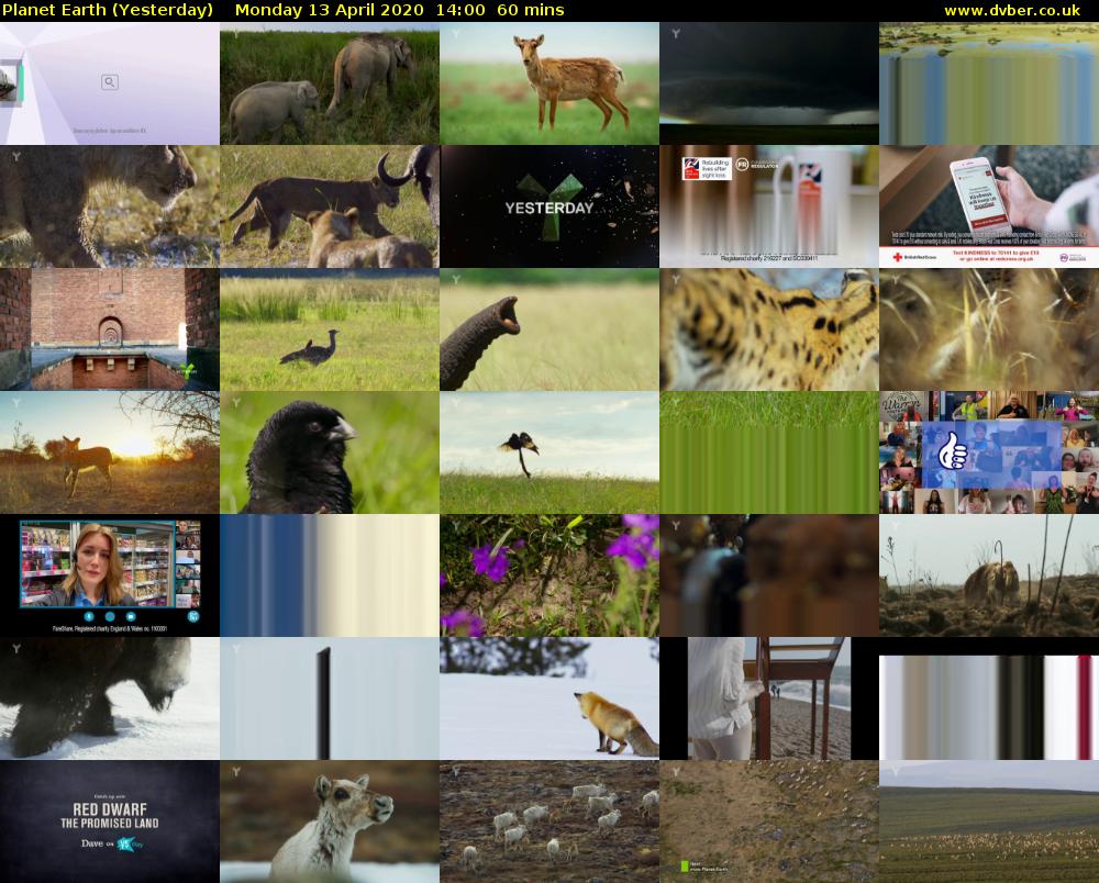 Planet Earth (Yesterday) Monday 13 April 2020 14:00 - 15:00