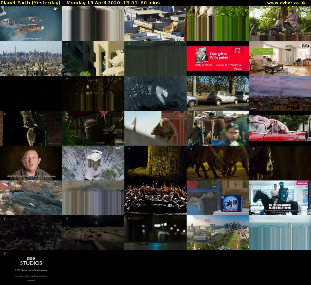 Planet Earth (Yesterday) Monday 13 April 2020 15:00 - 16:00