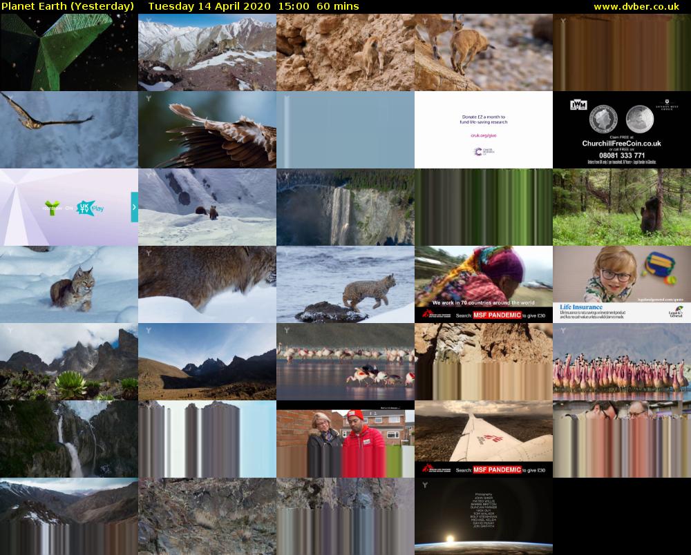 Planet Earth (Yesterday) Tuesday 14 April 2020 15:00 - 16:00