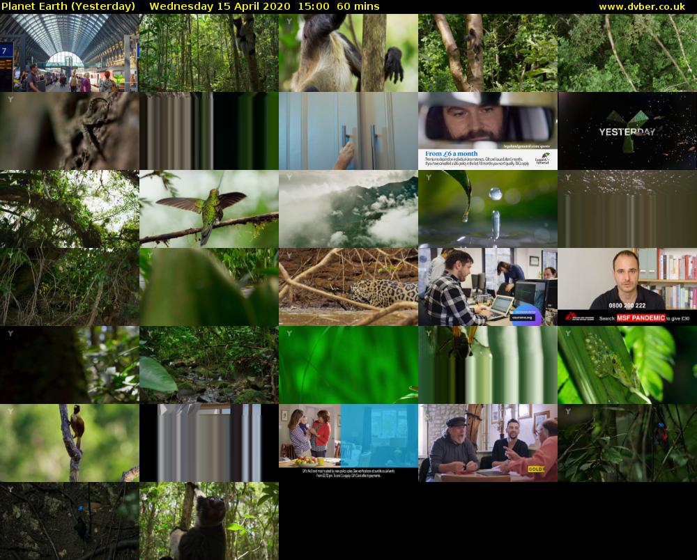 Planet Earth (Yesterday) Wednesday 15 April 2020 15:00 - 16:00