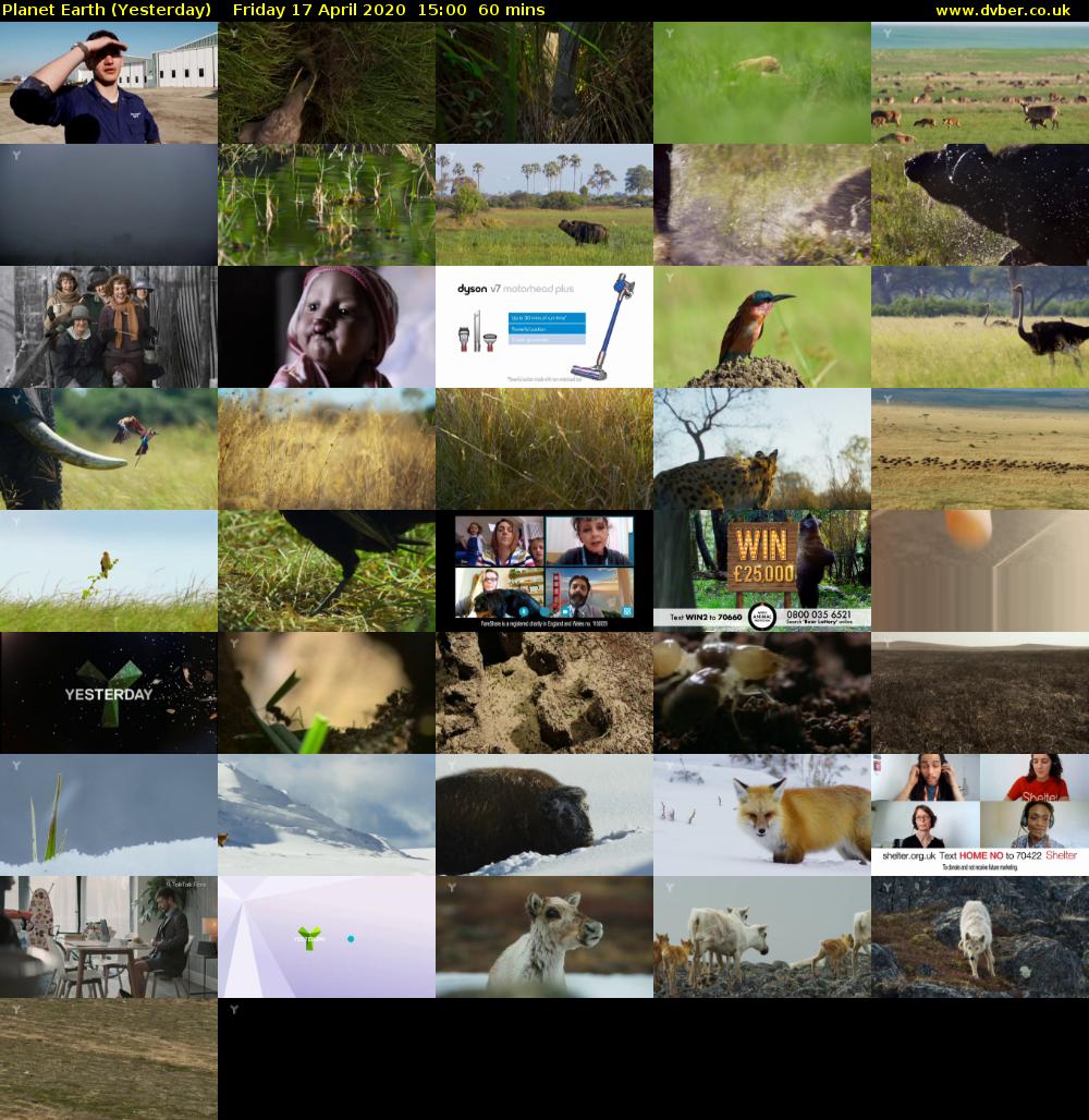 Planet Earth (Yesterday) Friday 17 April 2020 15:00 - 16:00