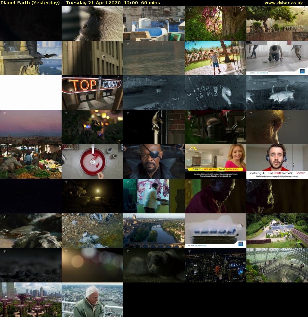 Planet Earth (Yesterday) Tuesday 21 April 2020 12:00 - 13:00