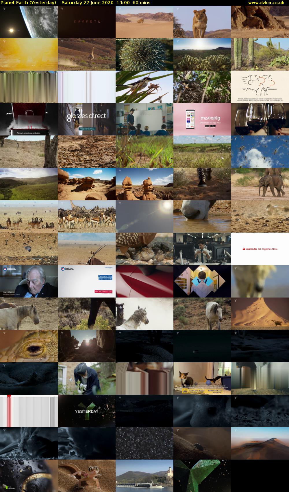 Planet Earth (Yesterday) Saturday 27 June 2020 14:00 - 15:00