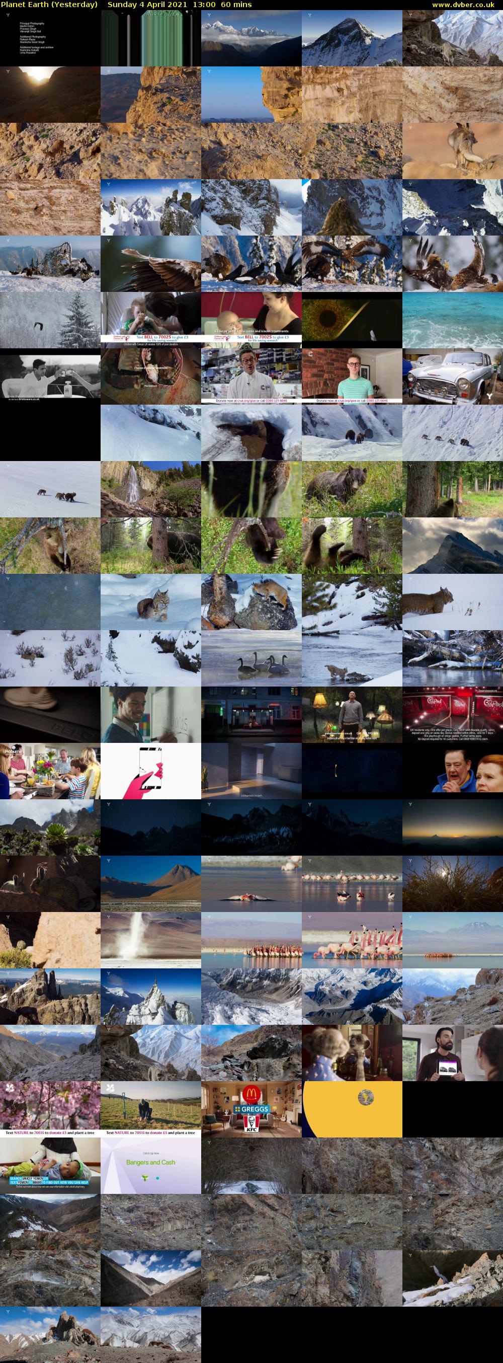 Planet Earth (Yesterday) Sunday 4 April 2021 13:00 - 14:00