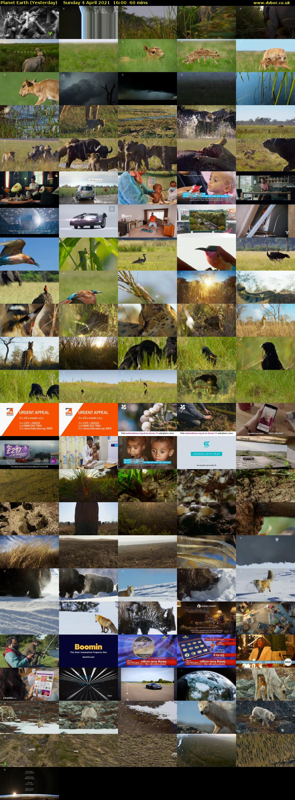 Planet Earth (Yesterday) Sunday 4 April 2021 16:00 - 17:00