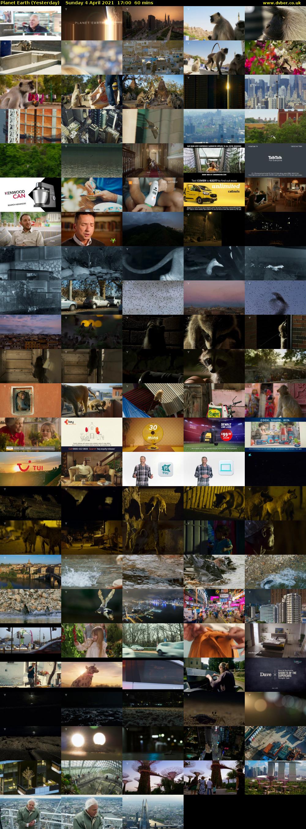 Planet Earth (Yesterday) Sunday 4 April 2021 17:00 - 18:00