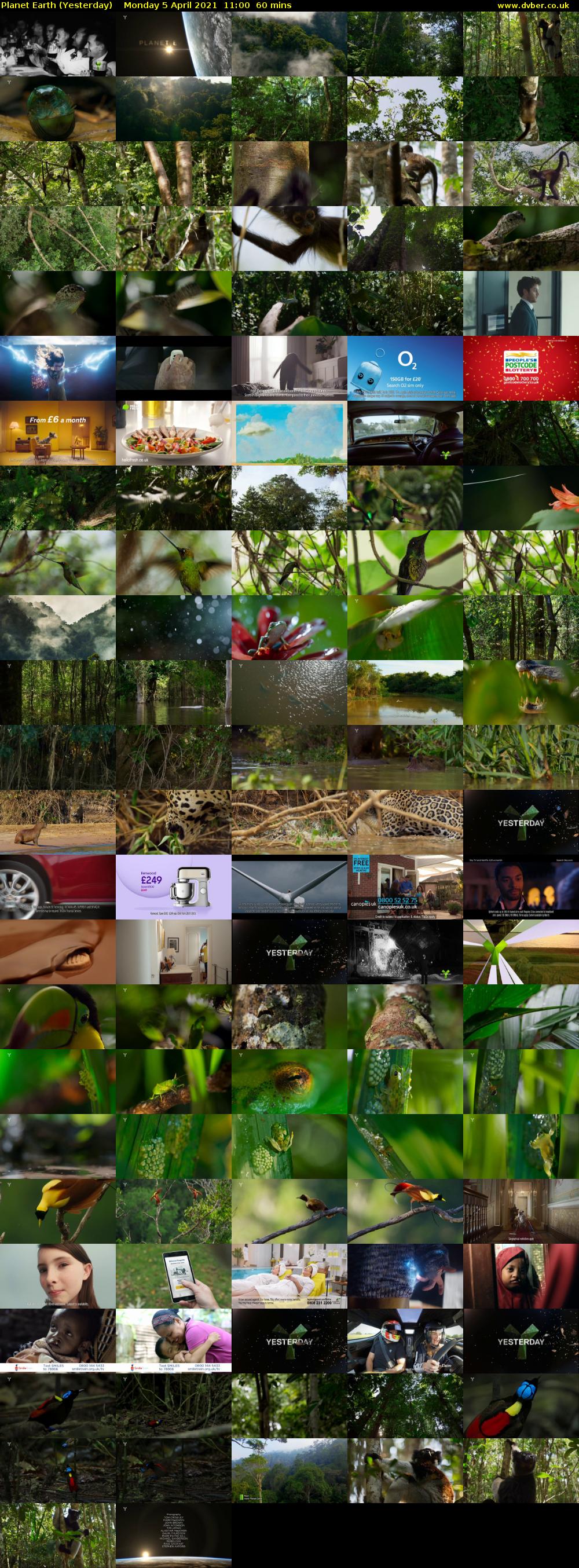 Planet Earth (Yesterday) Monday 5 April 2021 11:00 - 12:00