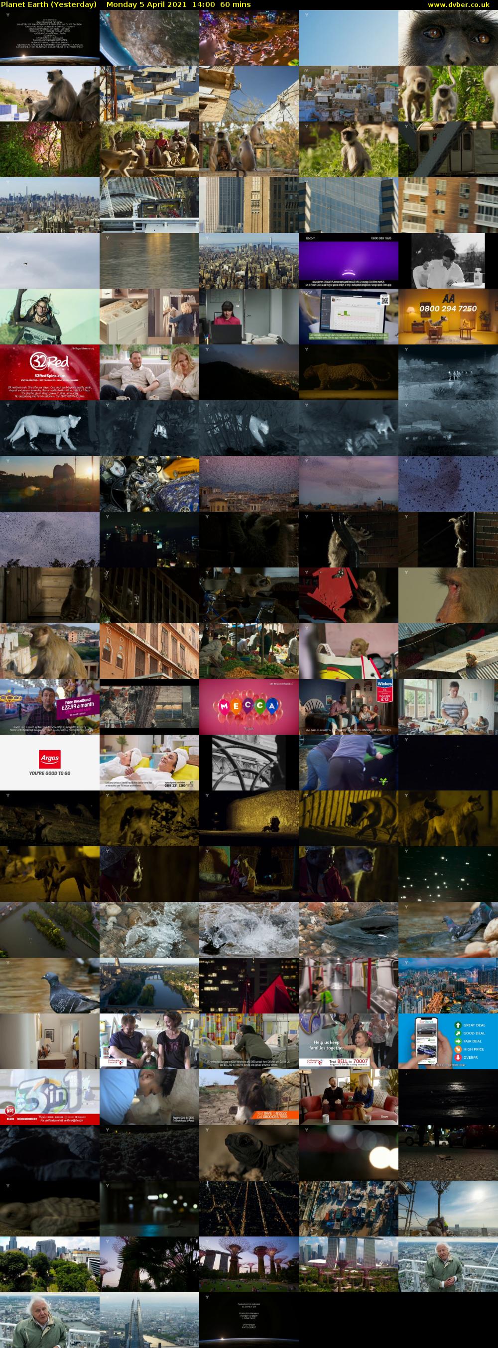 Planet Earth (Yesterday) Monday 5 April 2021 14:00 - 15:00