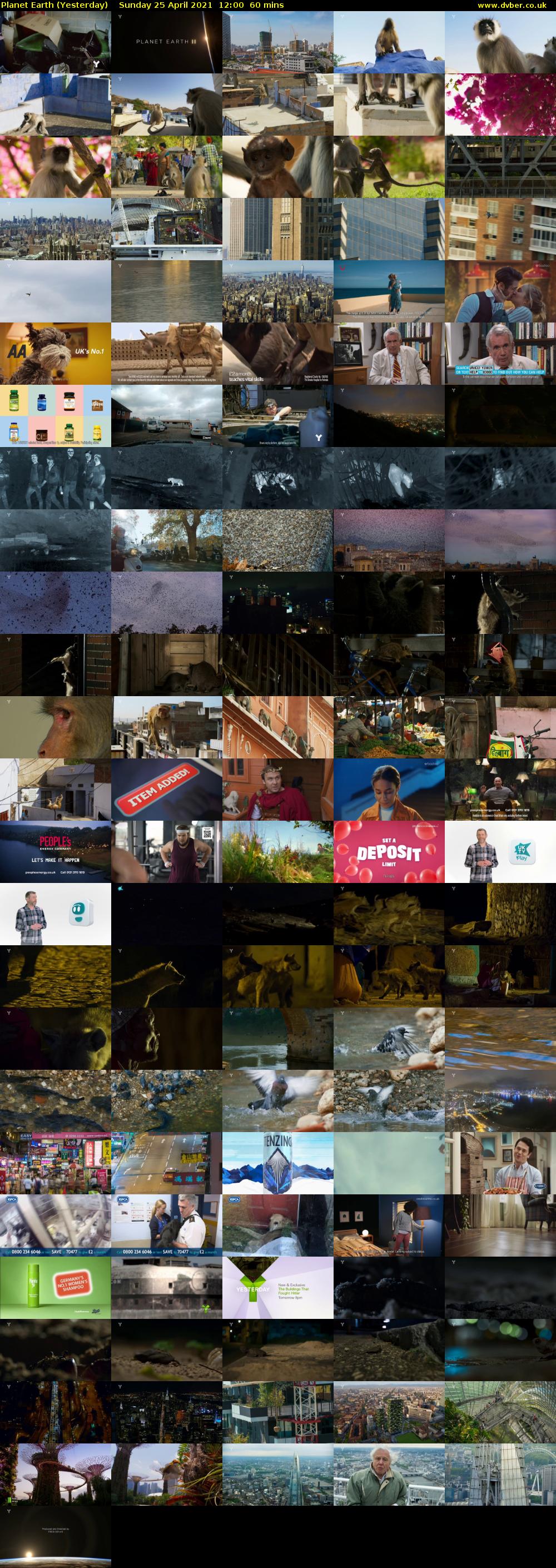 Planet Earth (Yesterday) Sunday 25 April 2021 12:00 - 13:00