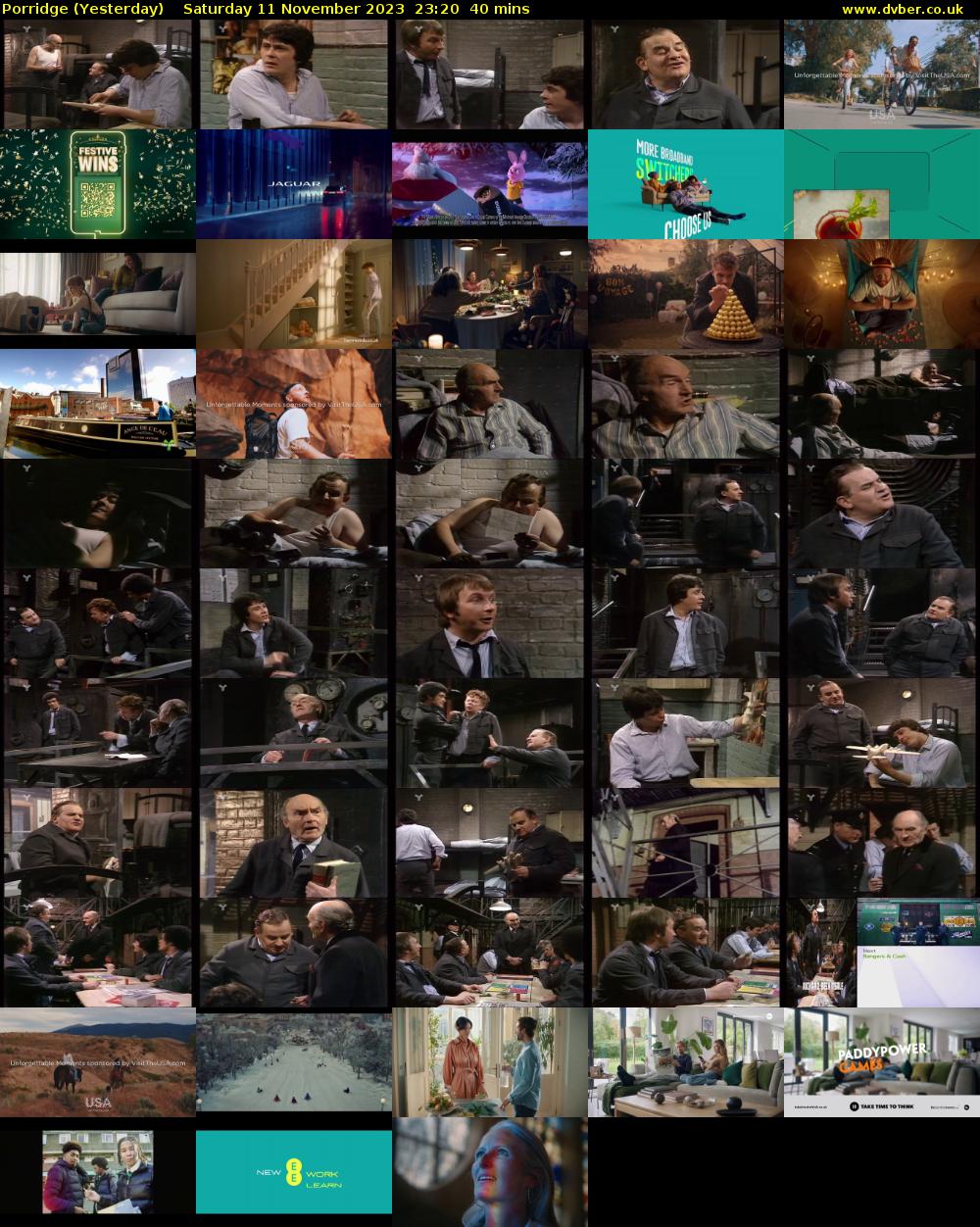 Porridge (Yesterday) Saturday 11 November 2023 23:20 - 00:00