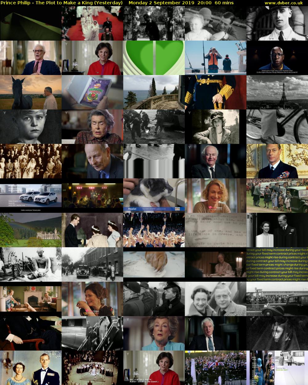 Prince Philip - The Plot to Make a King (Yesterday) Monday 2 September 2019 20:00 - 21:00