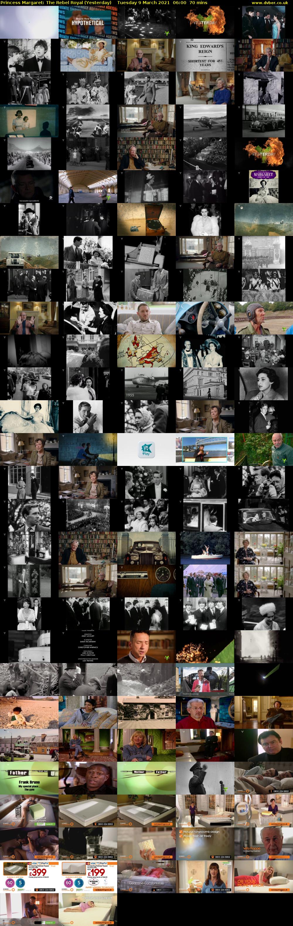 Princess Margaret: The Rebel Royal (Yesterday) Tuesday 9 March 2021 06:00 - 07:10