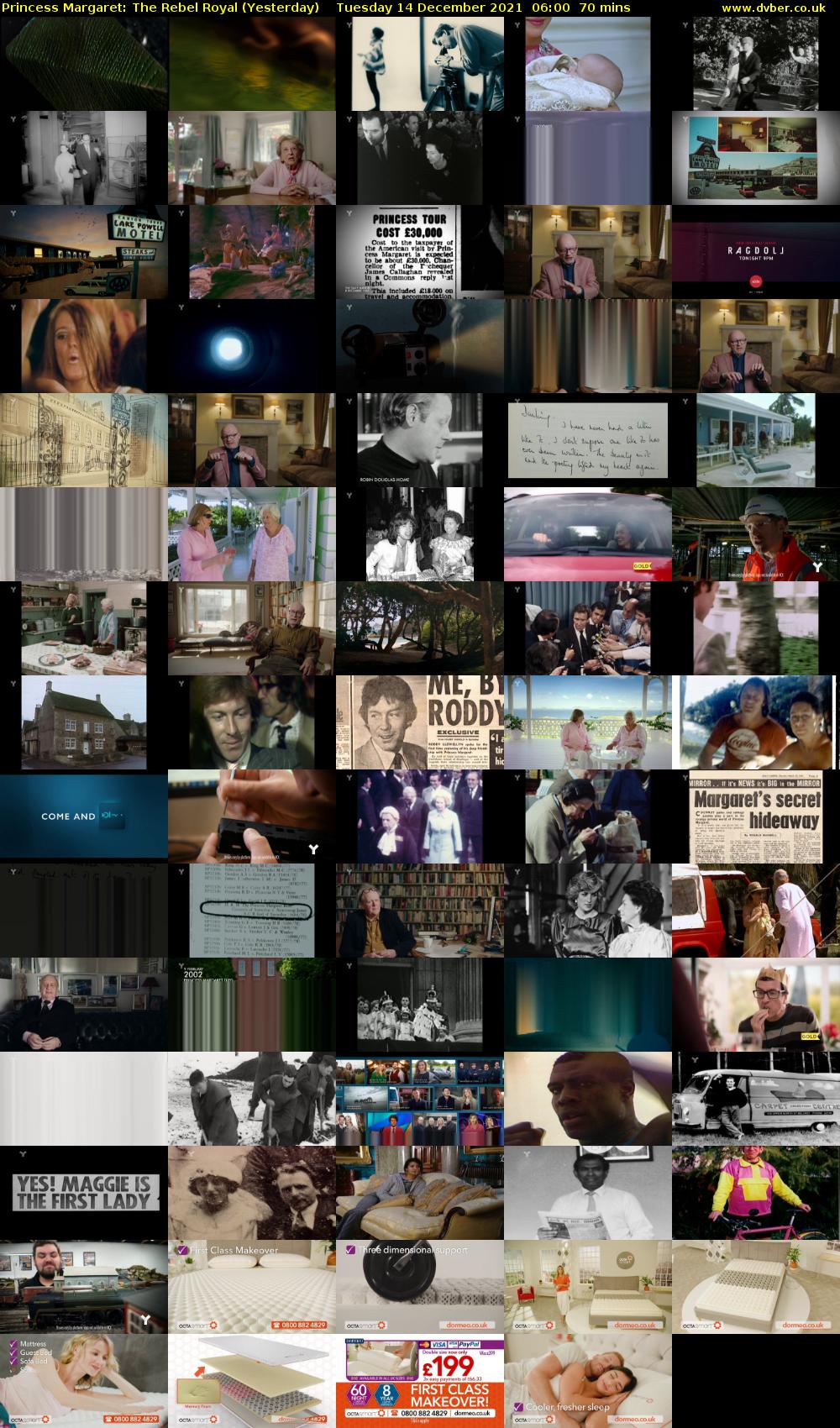 Princess Margaret: The Rebel Royal (Yesterday) Tuesday 14 December 2021 06:00 - 07:10