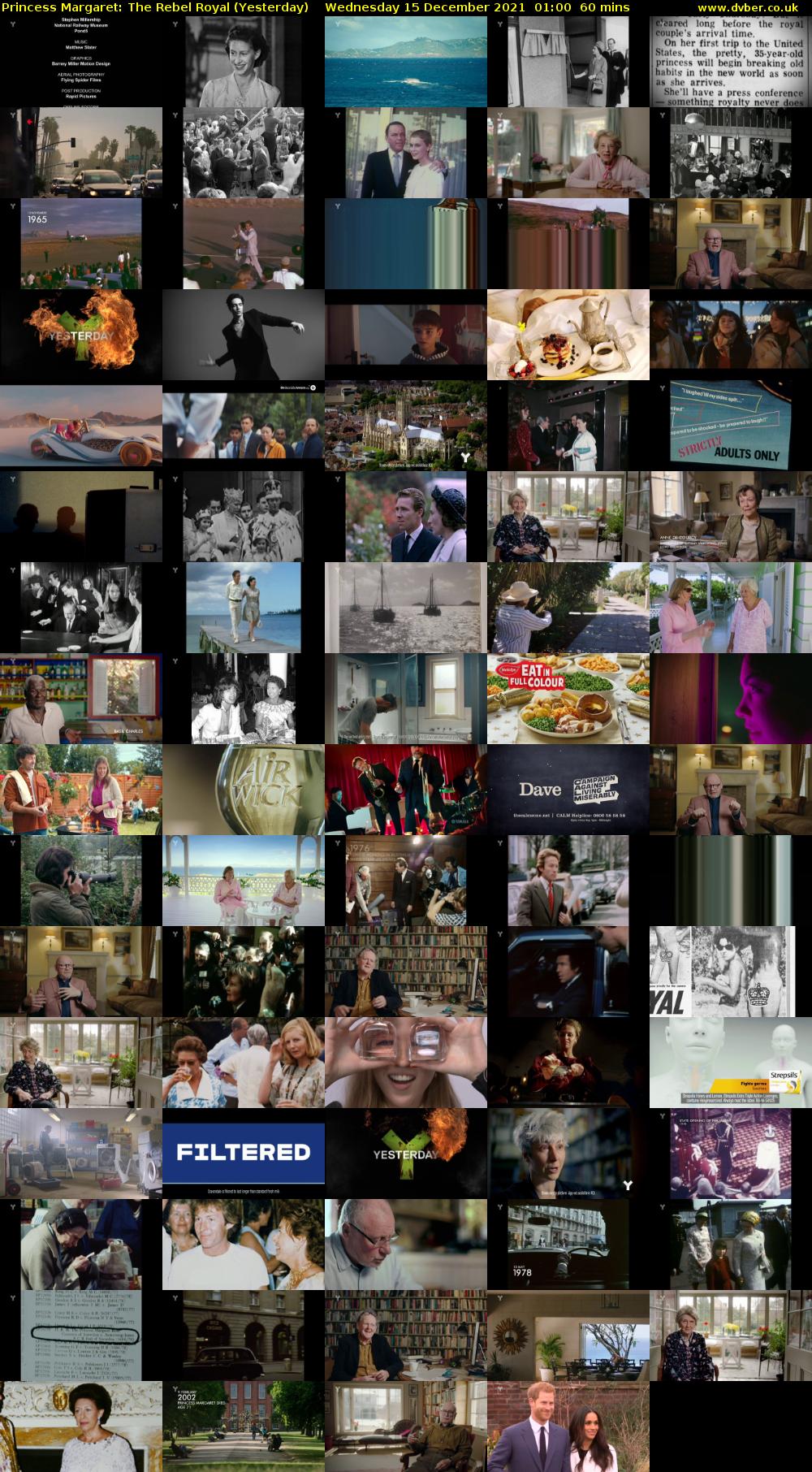 Princess Margaret: The Rebel Royal (Yesterday) Wednesday 15 December 2021 01:00 - 02:00