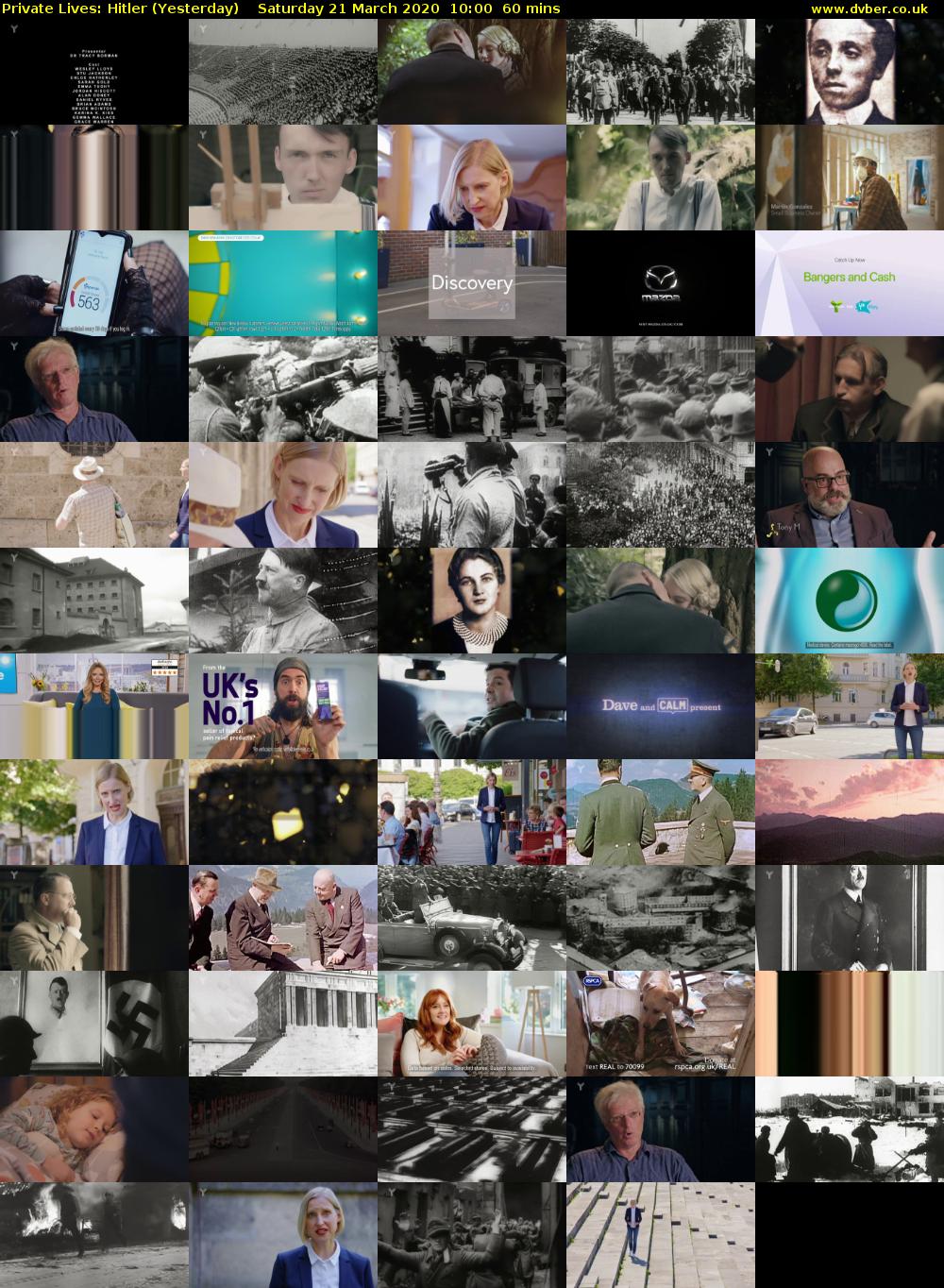Private Lives: Hitler (Yesterday) Saturday 21 March 2020 10:00 - 11:00