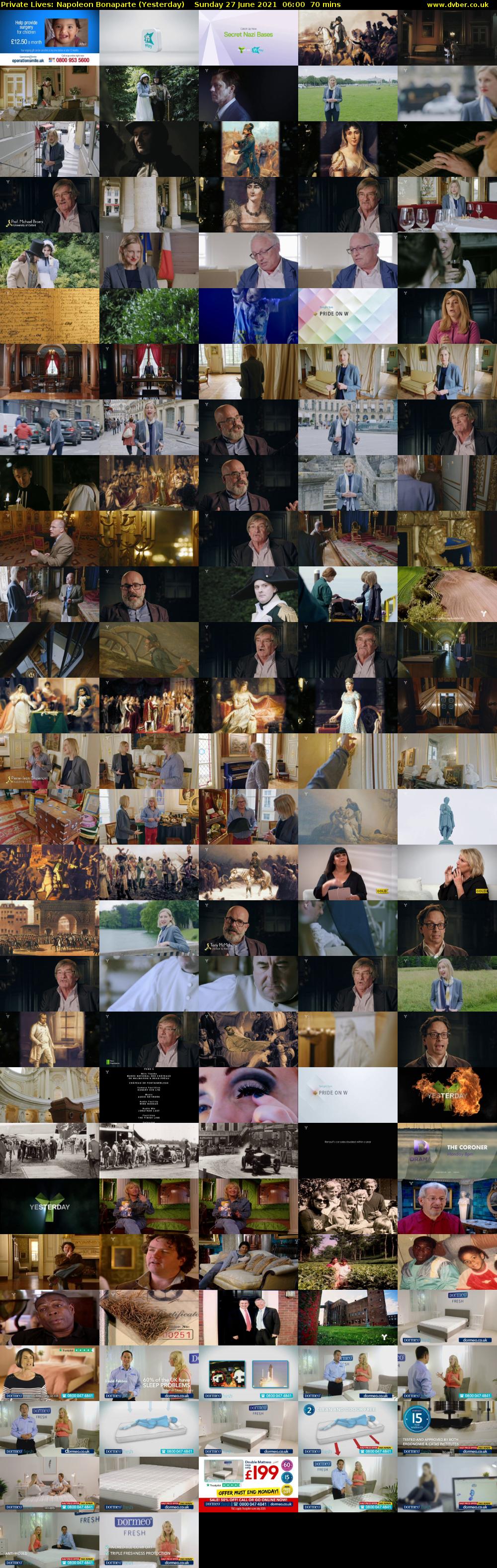 Private Lives: Napoleon Bonaparte (Yesterday) Sunday 27 June 2021 06:00 - 07:10