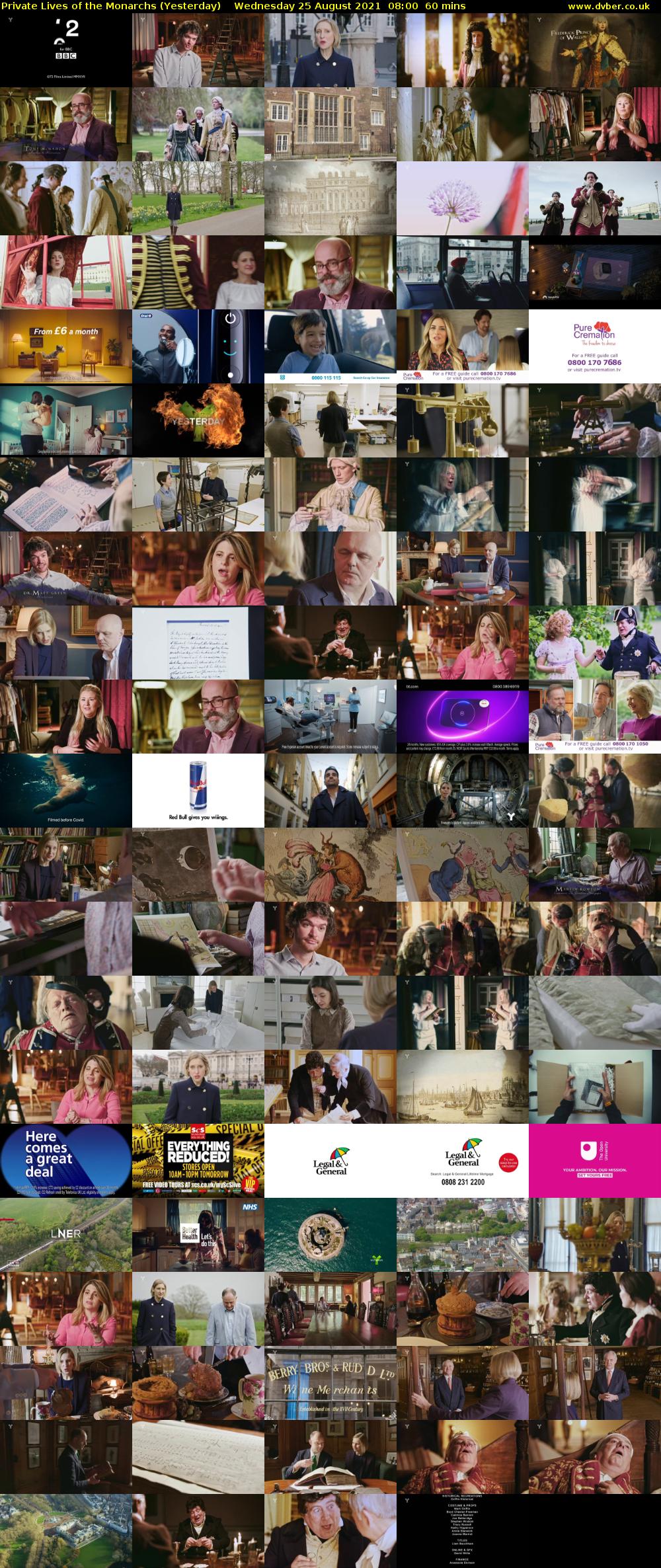 Private Lives of the Monarchs (Yesterday) Wednesday 25 August 2021 08:00 - 09:00