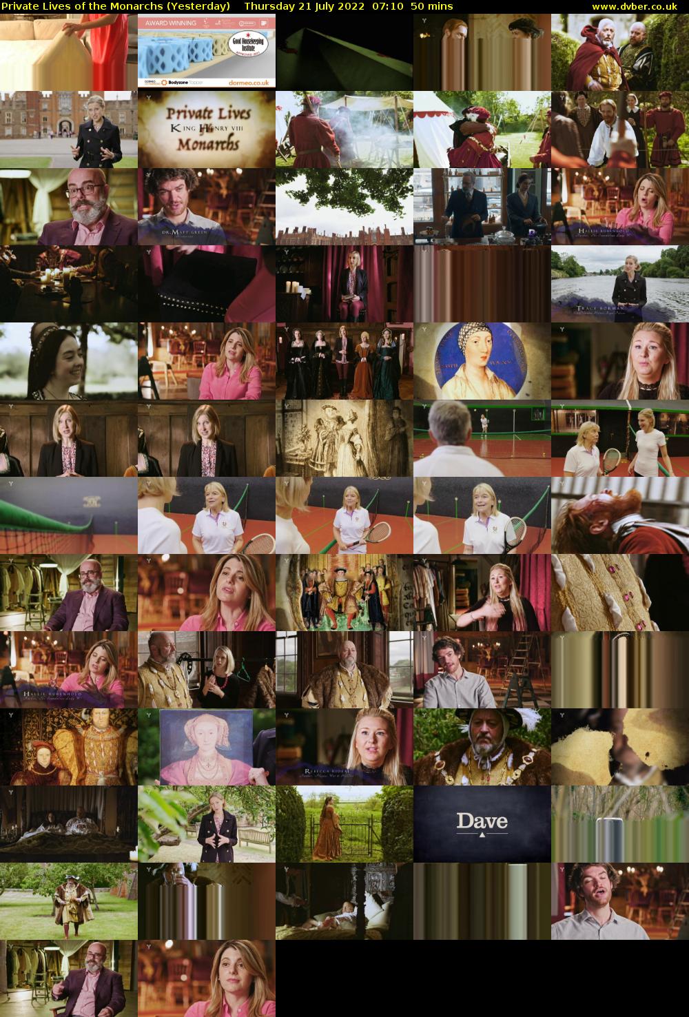 Private Lives of the Monarchs (Yesterday) Thursday 21 July 2022 07:10 - 08:00