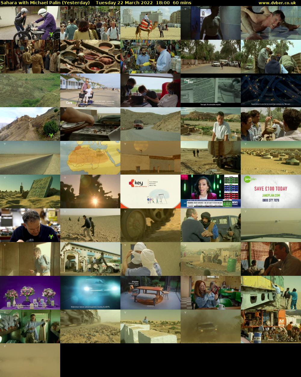 Sahara with Michael Palin (Yesterday) Tuesday 22 March 2022 18:00 - 19:00