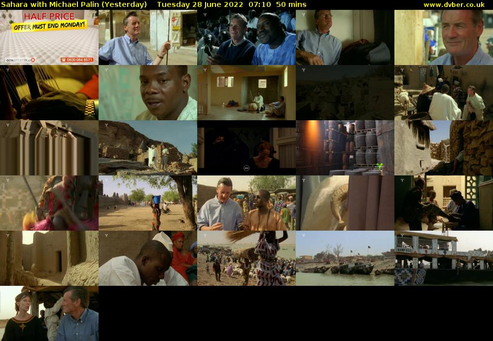 Sahara with Michael Palin (Yesterday) Tuesday 28 June 2022 07:10 - 08:00