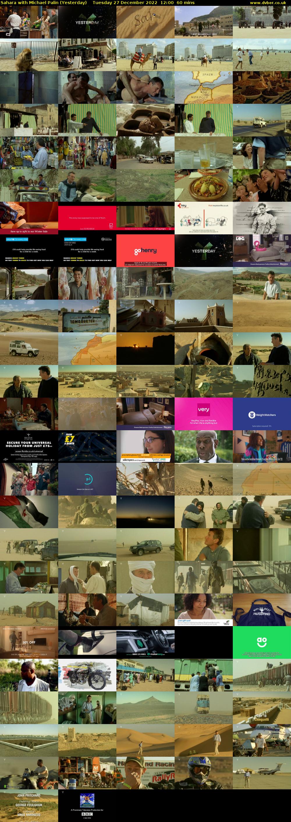 Sahara with Michael Palin (Yesterday) Tuesday 27 December 2022 12:00 - 13:00