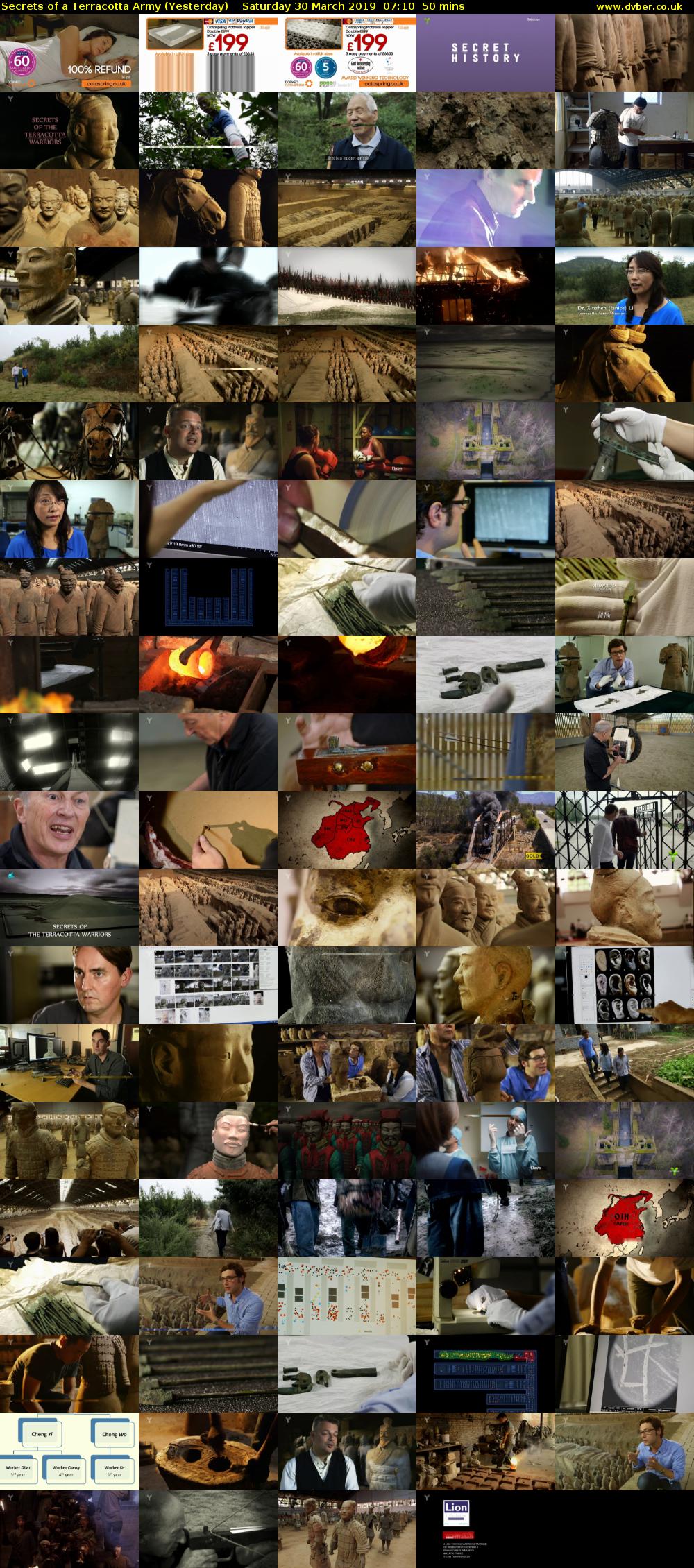 Secrets of a Terracotta Army (Yesterday) Saturday 30 March 2019 07:10 - 08:00