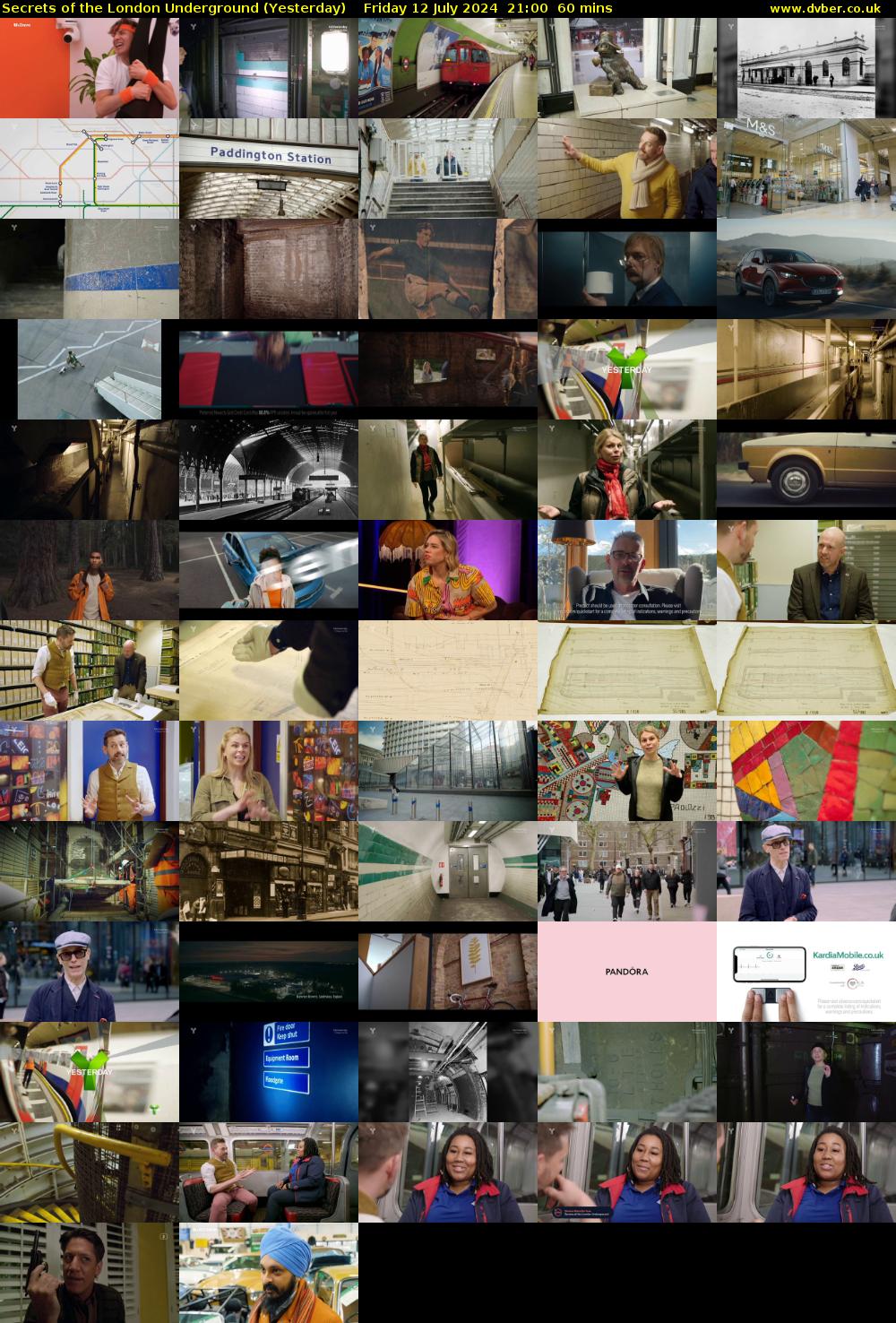 Secrets of the London Underground (Yesterday) Friday 12 July 2024 21:00 - 22:00
