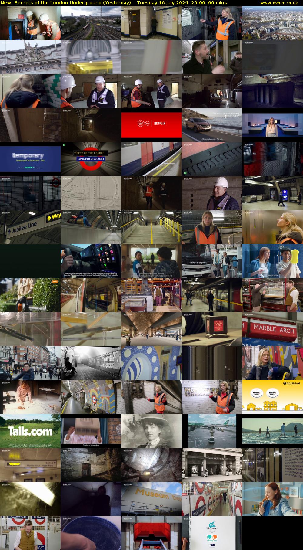 Secrets of the London Underground (Yesterday) Tuesday 16 July 2024 20:00 - 21:00