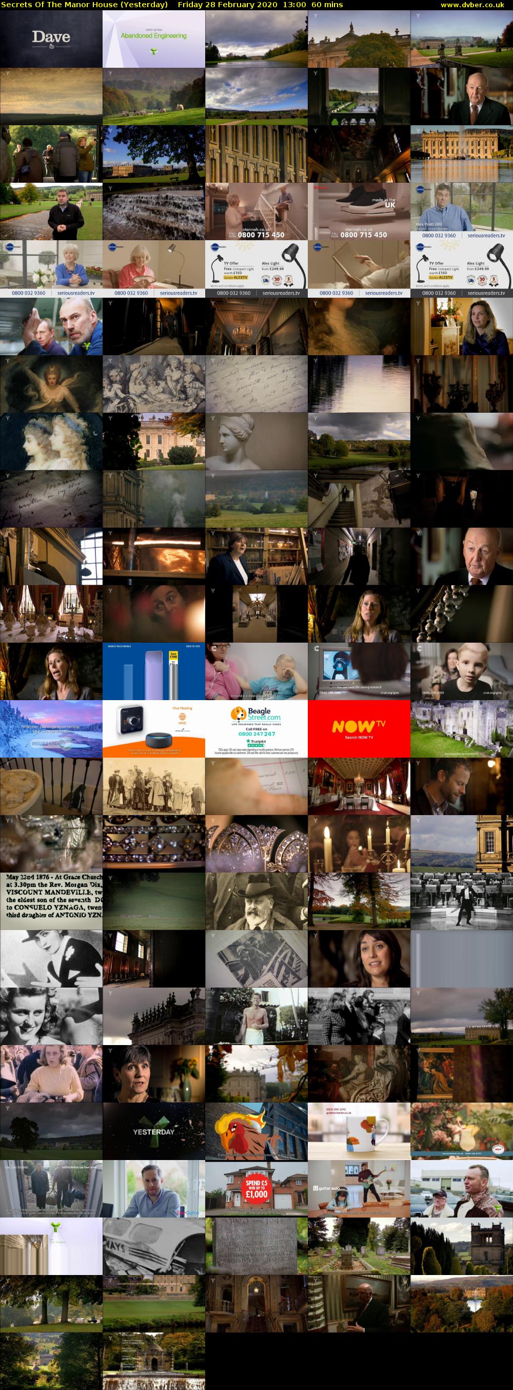 Secrets of the Manor House (Yesterday) Friday 28 February 2020 13:00 - 14:00