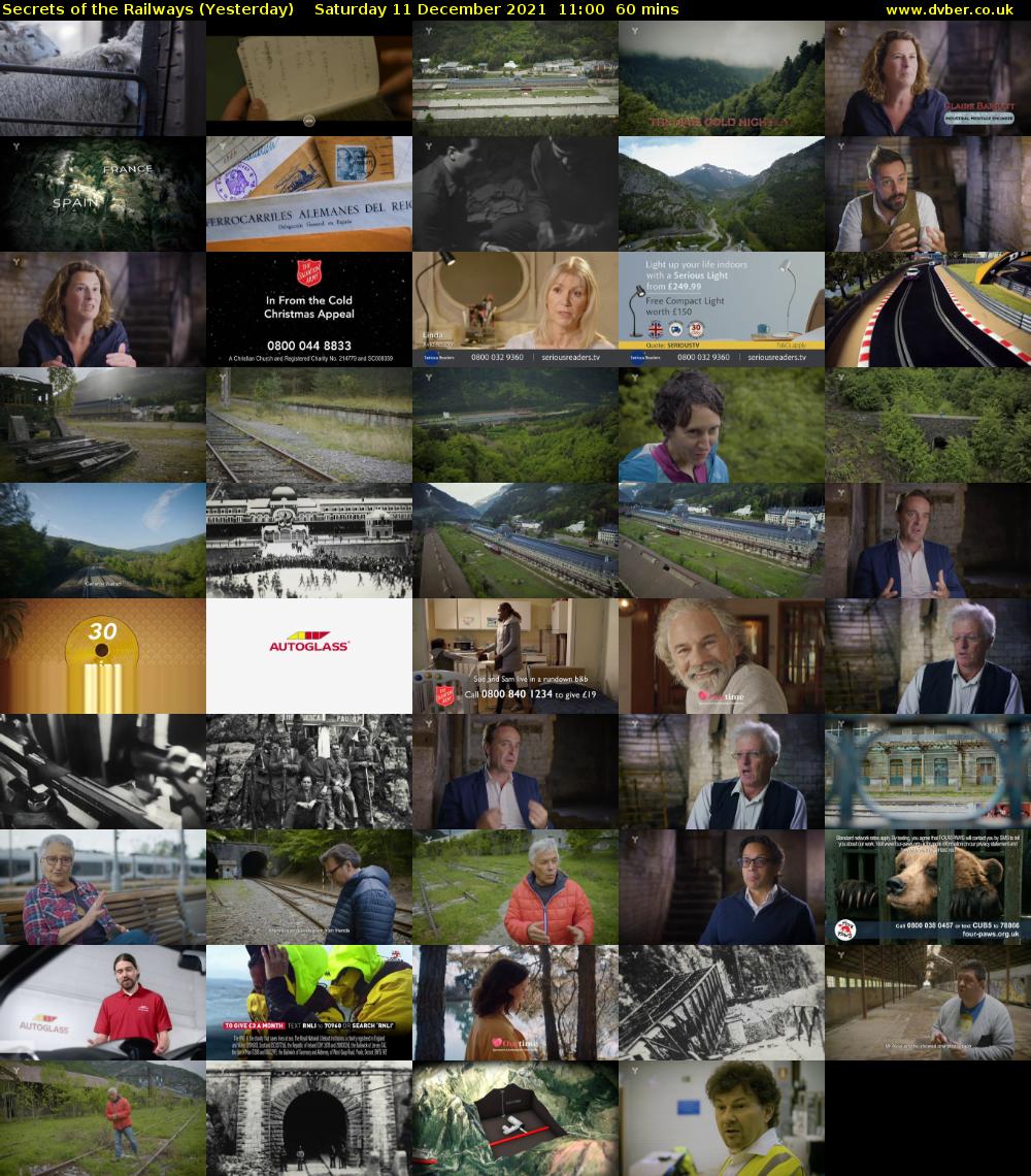 Secrets of the Railways (Yesterday) Saturday 11 December 2021 11:00 - 12:00