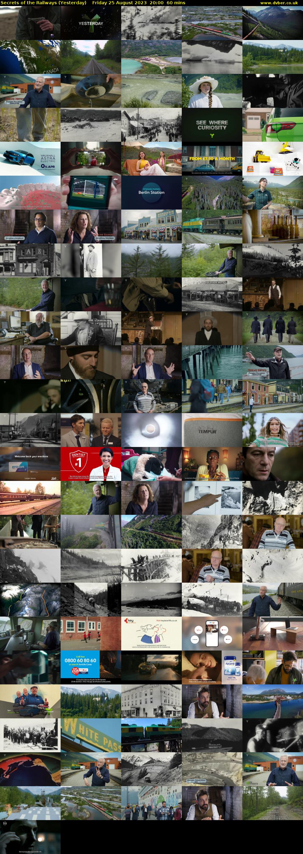 Secrets of the Railways (Yesterday) Friday 25 August 2023 20:00 - 21:00
