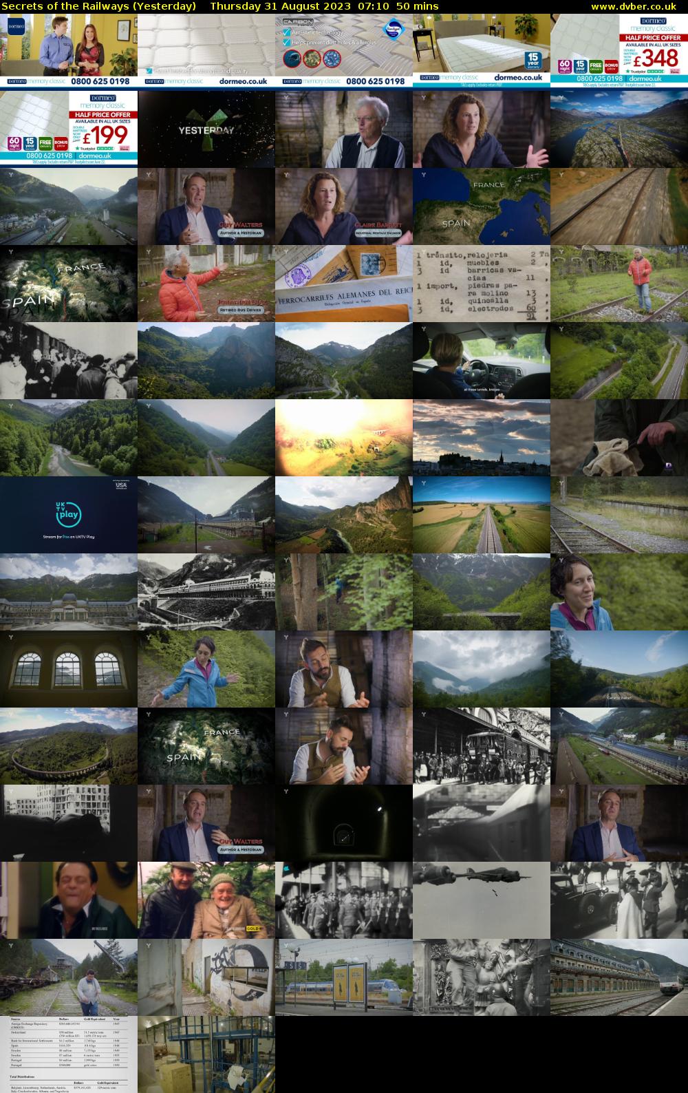 Secrets of the Railways (Yesterday) Thursday 31 August 2023 07:10 - 08:00