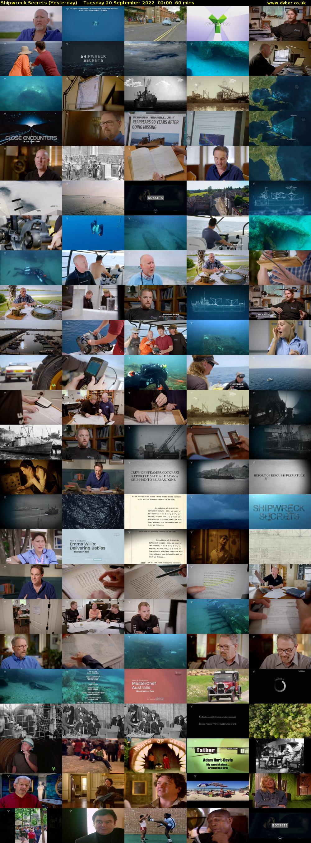 Shipwreck Secrets (Yesterday) Tuesday 20 September 2022 02:00 - 03:00