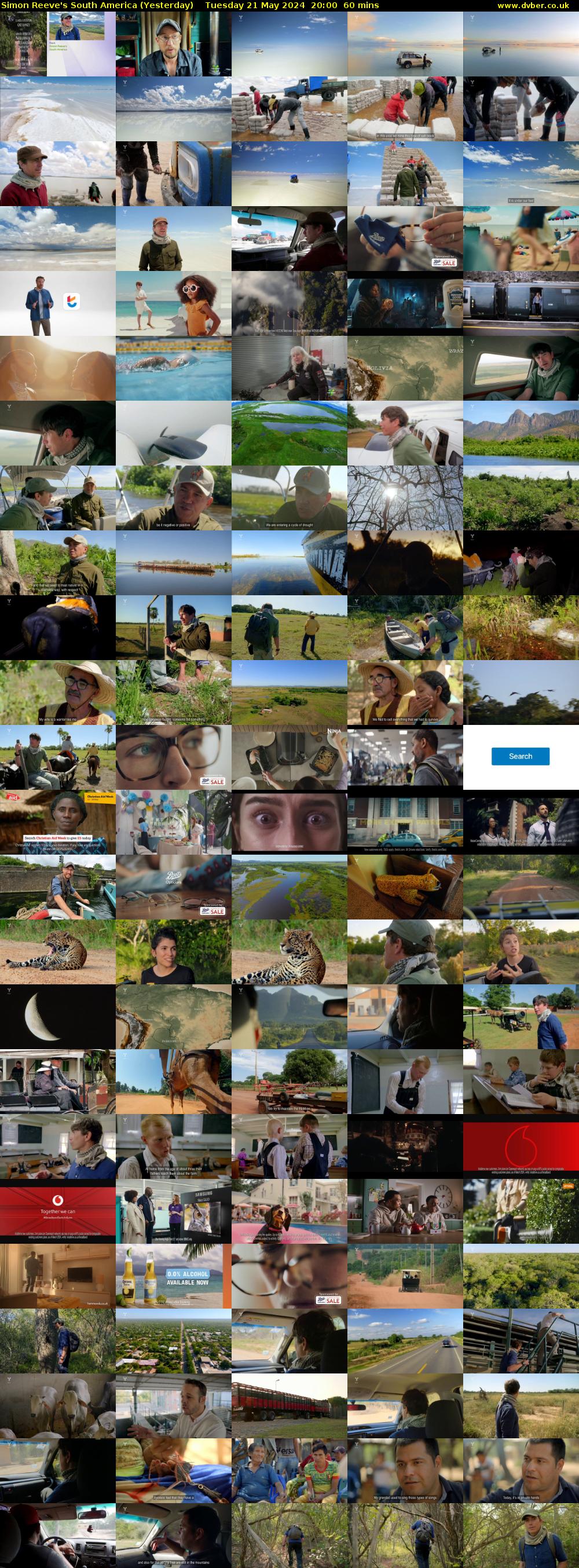 Simon Reeve's South America (Yesterday) Tuesday 21 May 2024 20:00 - 21:00