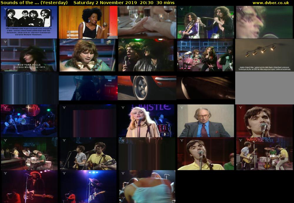 Sounds of the ... (Yesterday) Saturday 2 November 2019 20:30 - 21:00