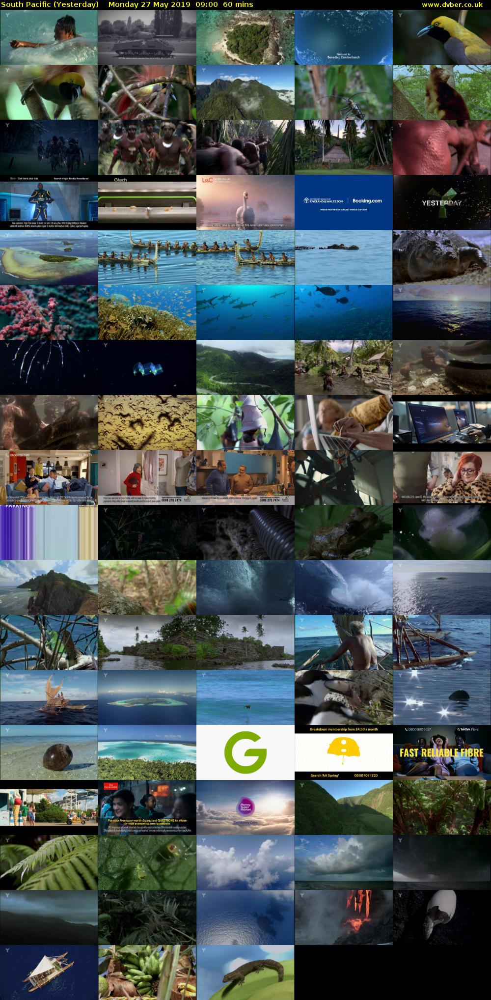 South Pacific (Yesterday) Monday 27 May 2019 09:00 - 10:00