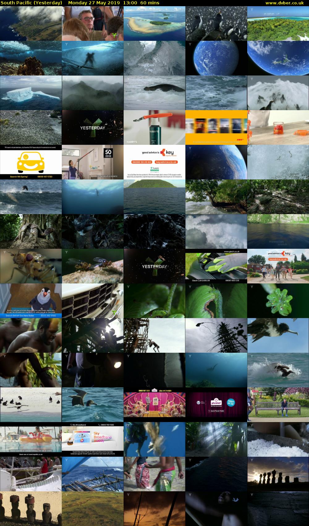 South Pacific (Yesterday) Monday 27 May 2019 13:00 - 14:00