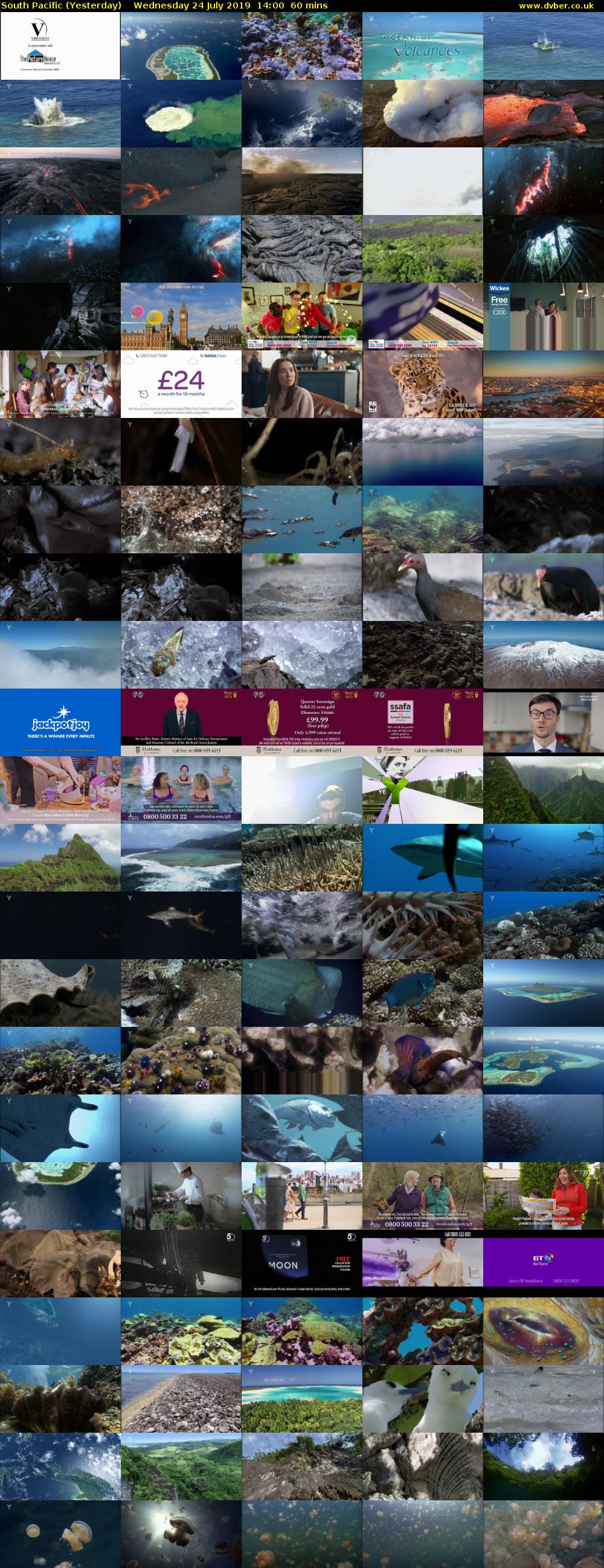 South Pacific (Yesterday) Wednesday 24 July 2019 14:00 - 15:00