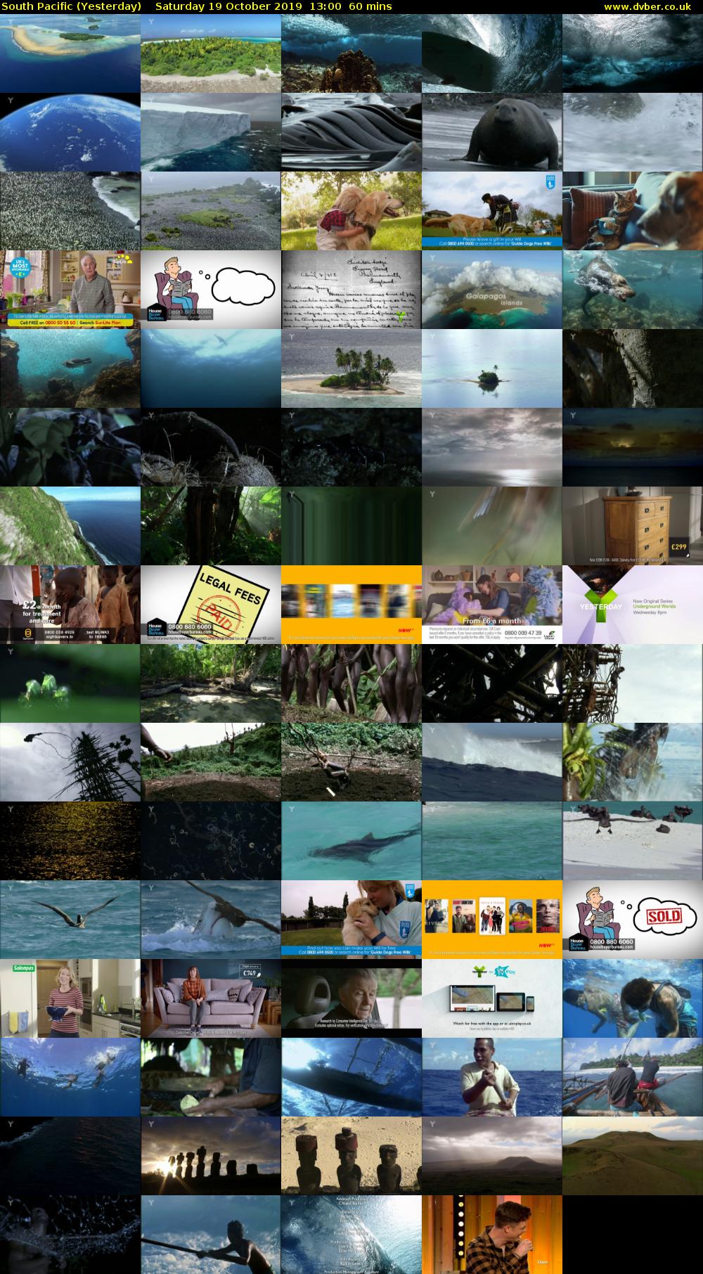 South Pacific (Yesterday) Saturday 19 October 2019 13:00 - 14:00