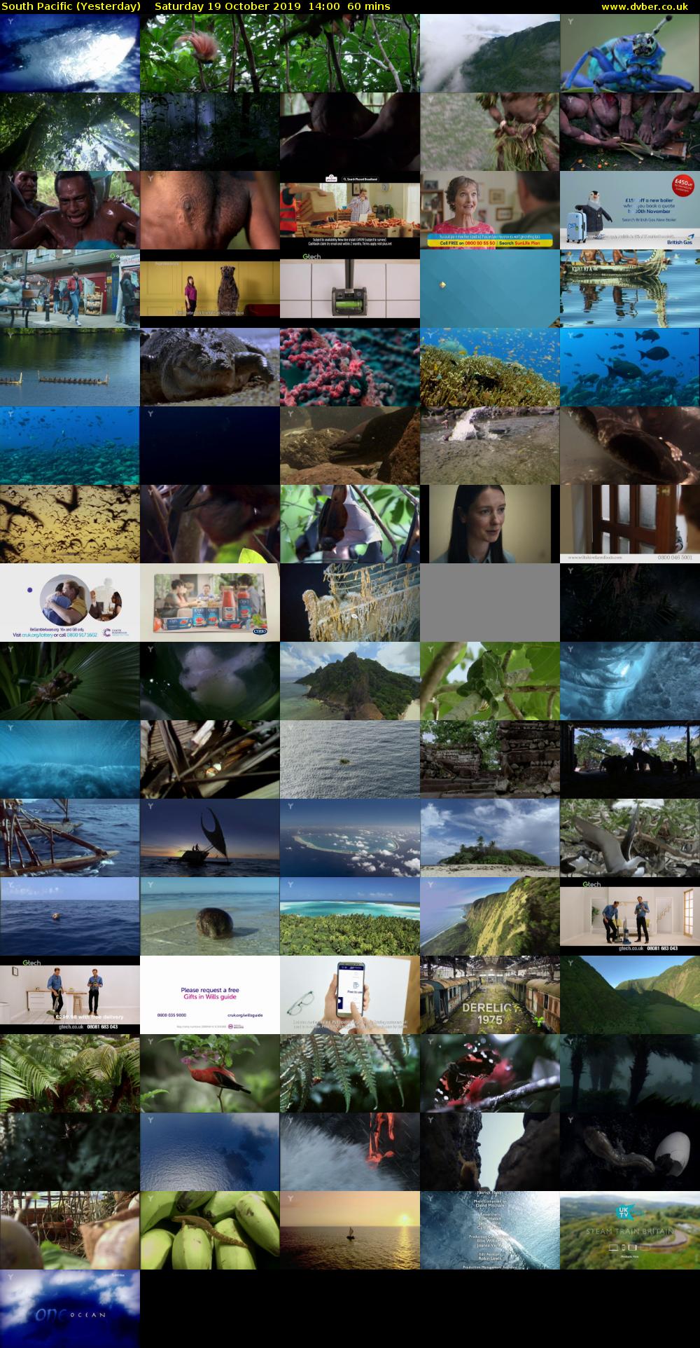 South Pacific (Yesterday) Saturday 19 October 2019 14:00 - 15:00
