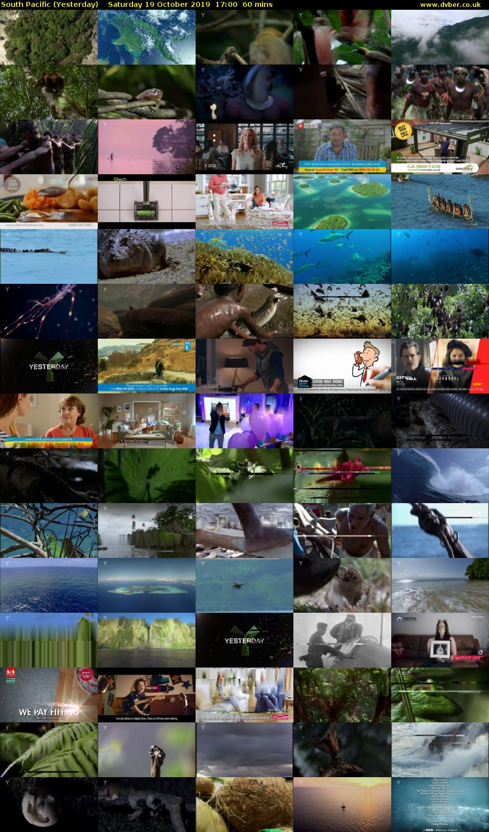 South Pacific (Yesterday) Saturday 19 October 2019 17:00 - 18:00
