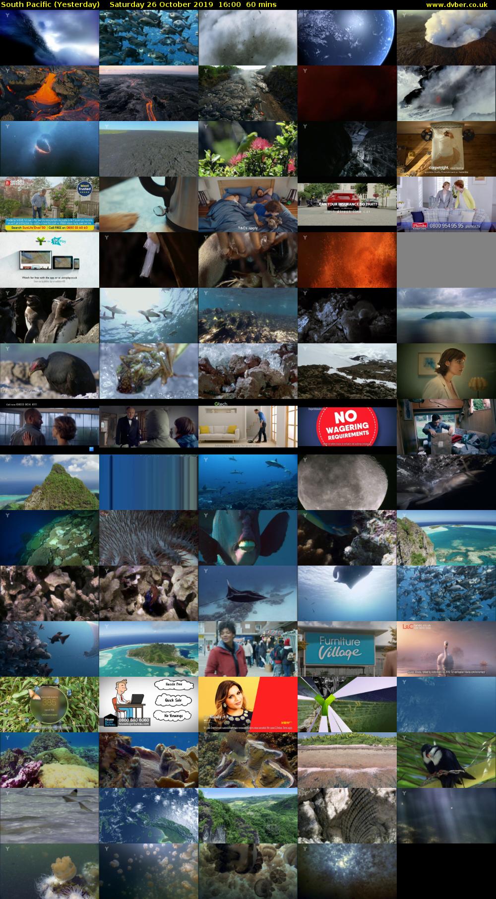 South Pacific (Yesterday) Saturday 26 October 2019 16:00 - 17:00
