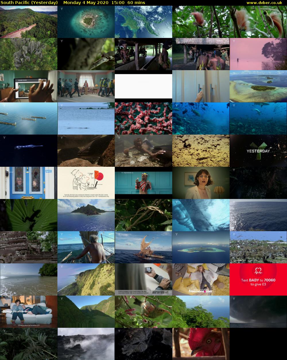 South Pacific (Yesterday) Monday 4 May 2020 15:00 - 16:00