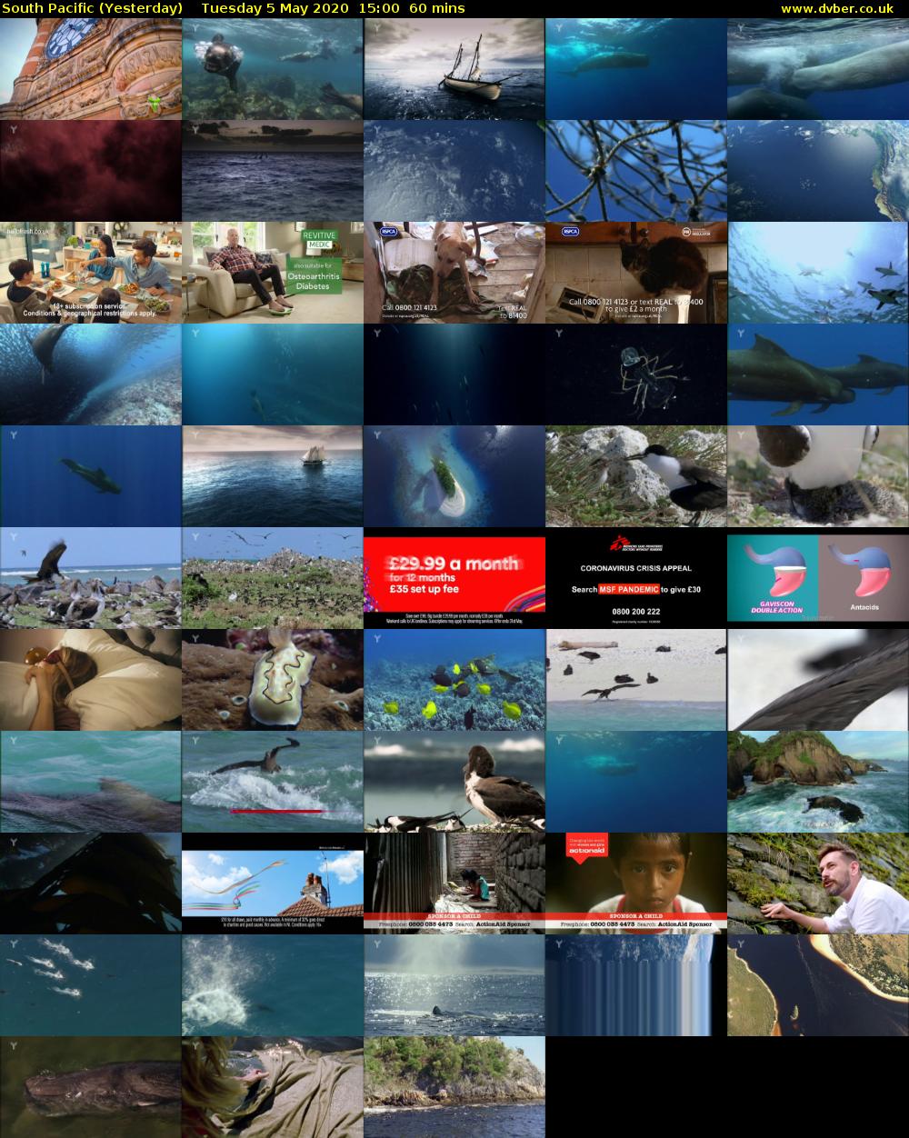 South Pacific (Yesterday) Tuesday 5 May 2020 15:00 - 16:00