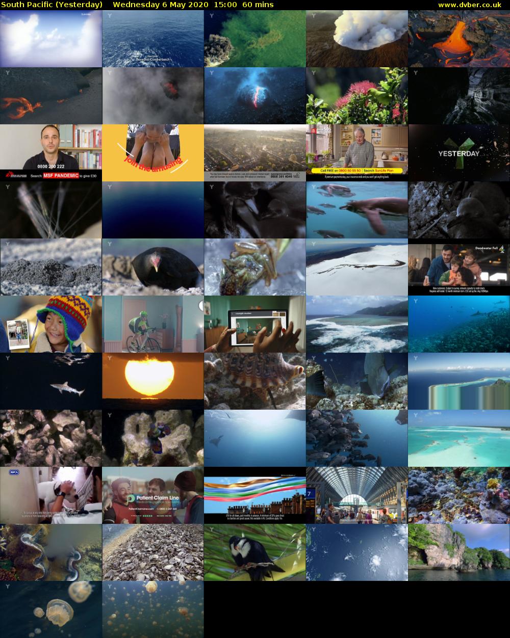 South Pacific (Yesterday) Wednesday 6 May 2020 15:00 - 16:00