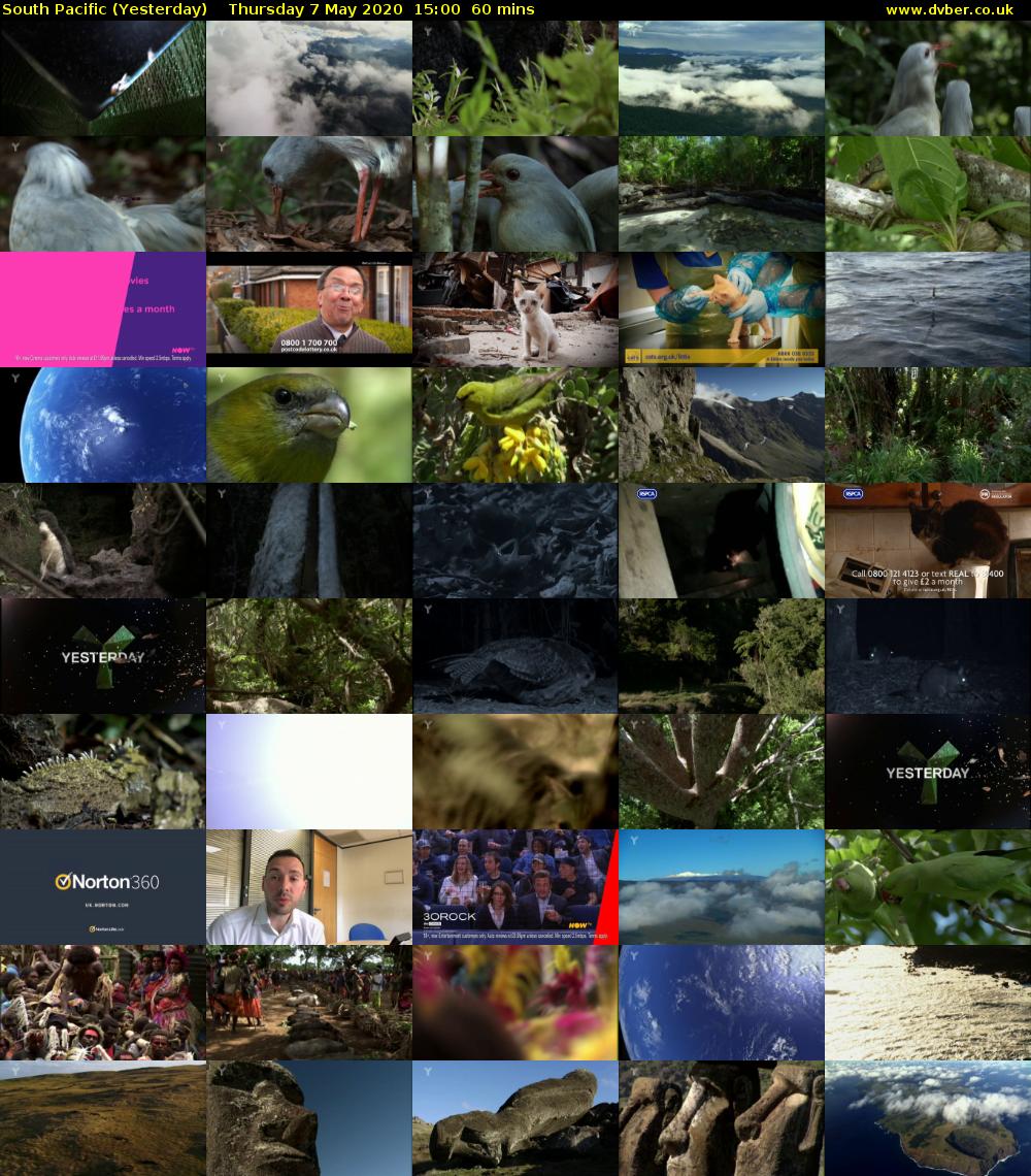 South Pacific (Yesterday) Thursday 7 May 2020 15:00 - 16:00