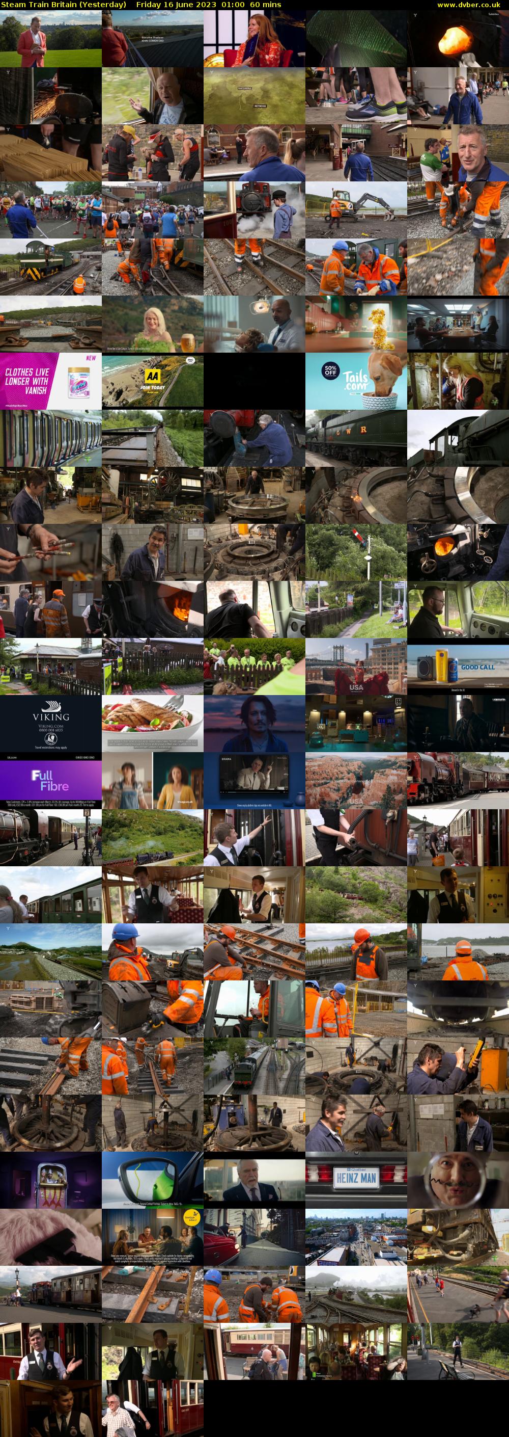 Steam Train Britain (Yesterday) Friday 16 June 2023 01:00 - 02:00