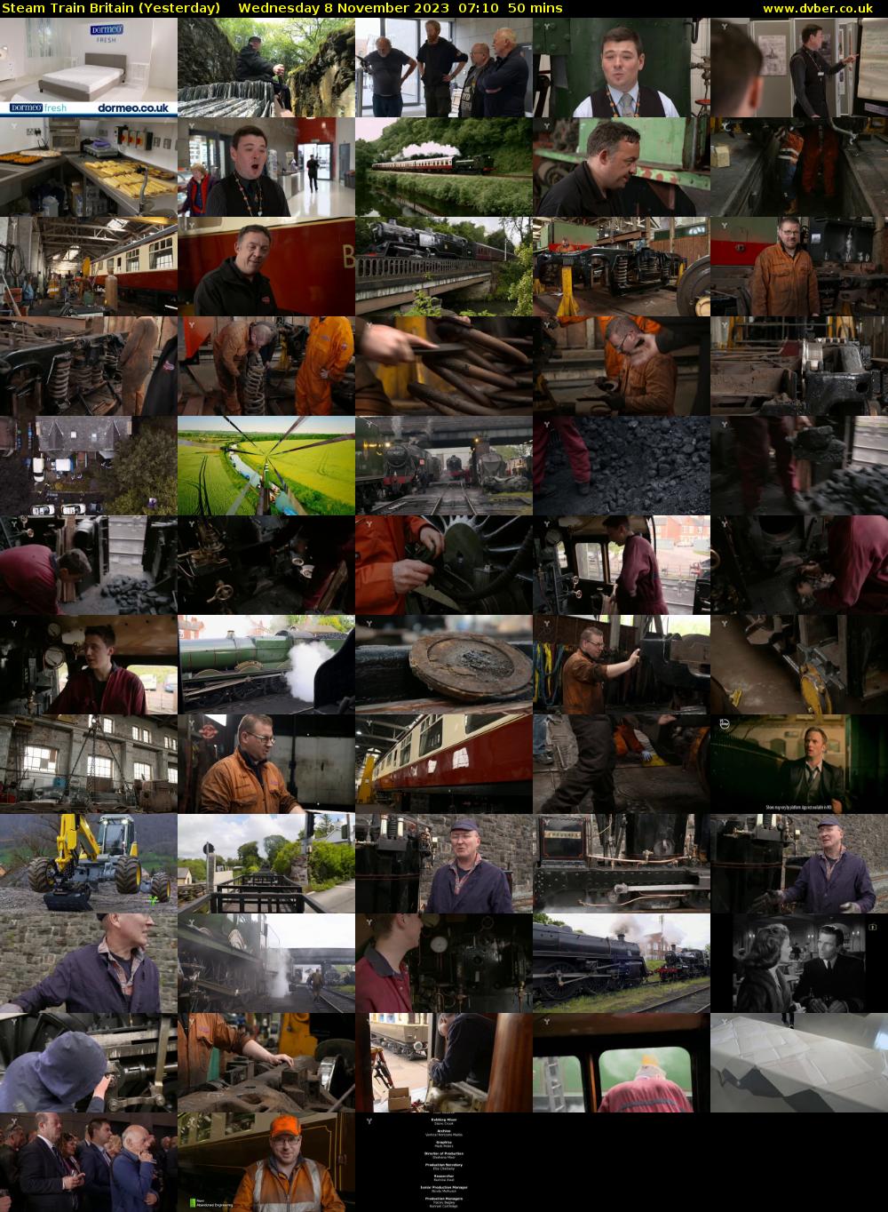 Steam Train Britain (Yesterday) Wednesday 8 November 2023 07:10 - 08:00