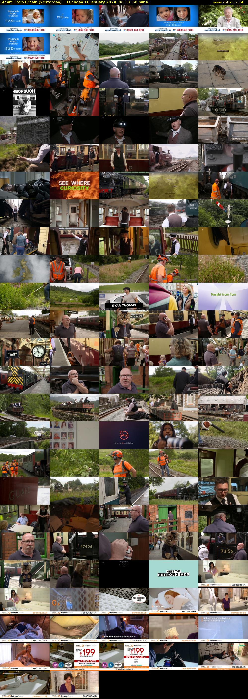 Steam Train Britain (Yesterday) Tuesday 16 January 2024 06:10 - 07:10